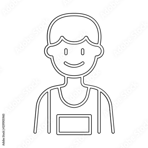 Man runner icon in line style