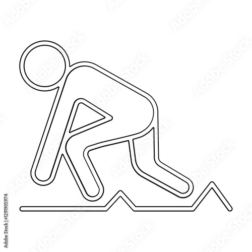 Starting point icon in line style