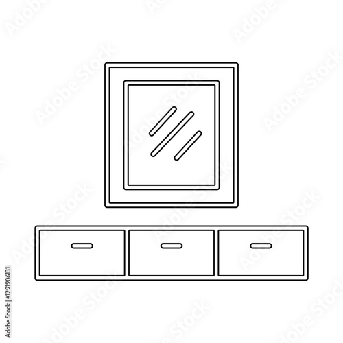 Dressing table icon in line style