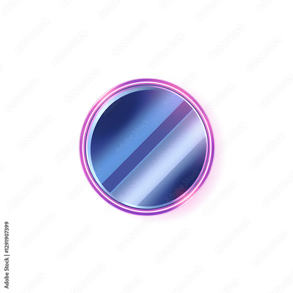 Mirror holographic 3D icon. neon symbol vector illustration isolated on white background. Generative AI Mirror holographic 3D icon. neon symbol vector illustration isolated on white background. Generative AI