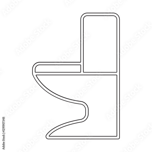 flush toilet icon in line style