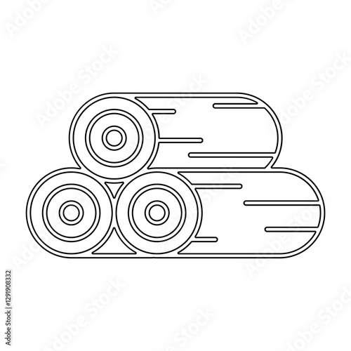 Timber icon in line style