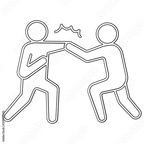 Fighting icon in line style