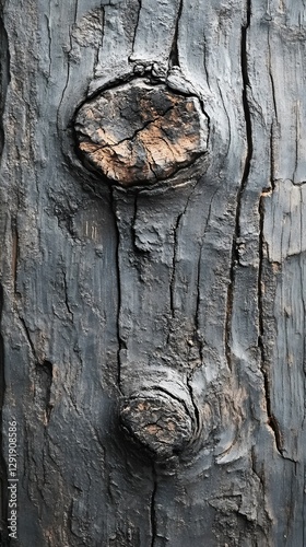 Detailed Close-Up of Gray Wood Texture Highlighting an Exquisite Patina Ceruse Finish for Artistic Inspiration photo