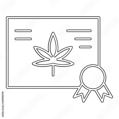 CBD Certificate icon in line style