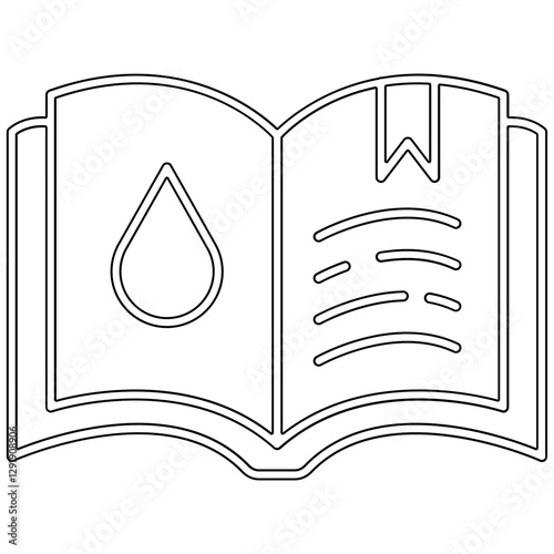 CBD book icon in line style