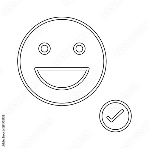 Happy mood icon in line style