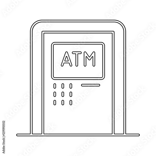 ATM machine icon in line style