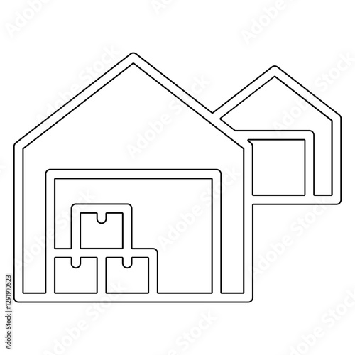 Warehouse icon in line style