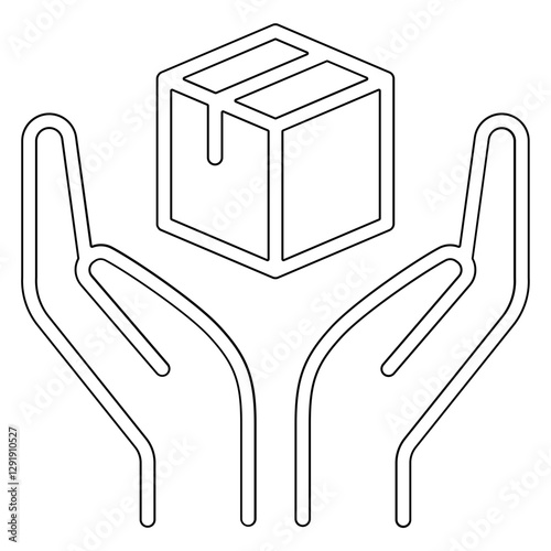 Receive package icon in line style