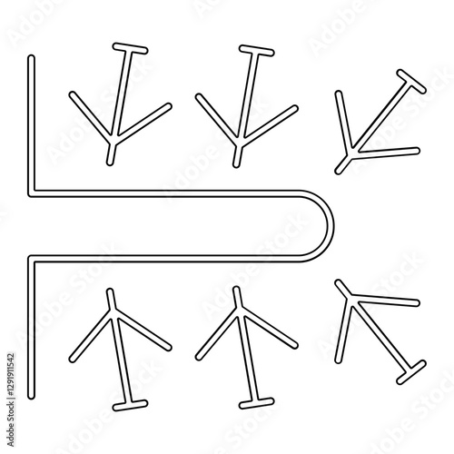 Aircraft parking lot icon in line style