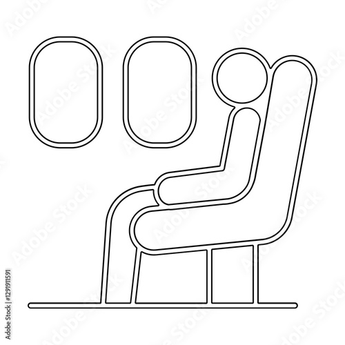 Passenger on board icon in line style