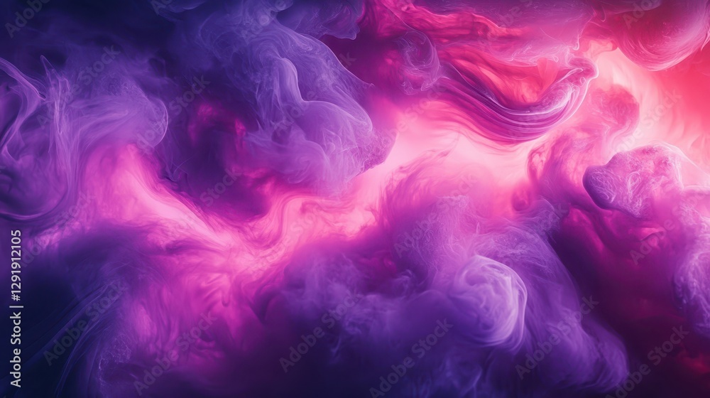 Fototapeta premium Ethereal clouds of colorful smoke swirling gently in the light