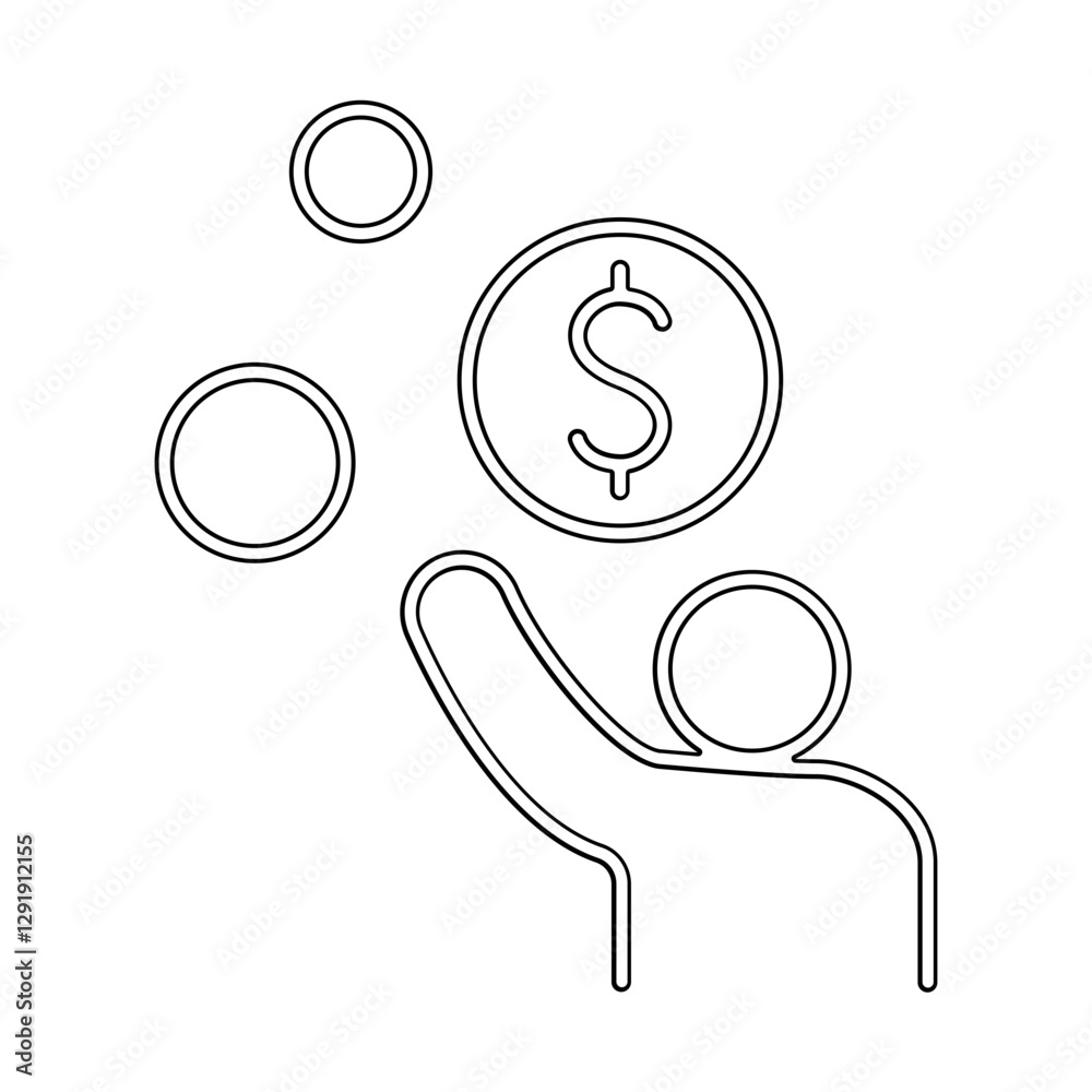Income icon in line style