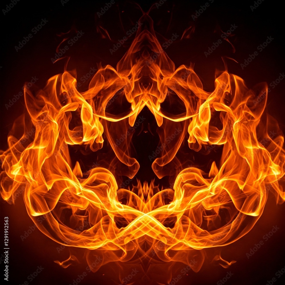 Fototapeta premium Symmetrical Flames in Fiery Motion