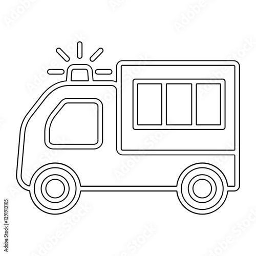 Prisoner transport icon in line style