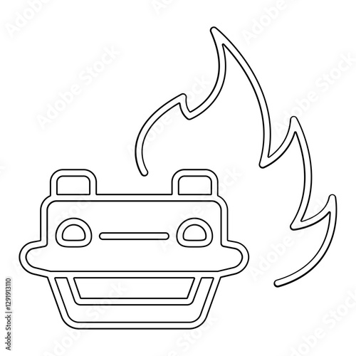 Car bomb icon in line style