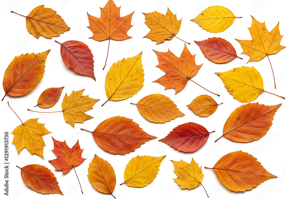 Autumn Leaves Collection Colorful Display Autumn Leaves Collection Colorful Display