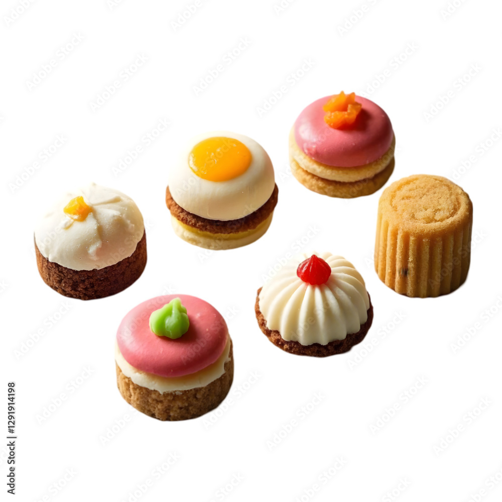 Fotografie Petit Fours on transparent background