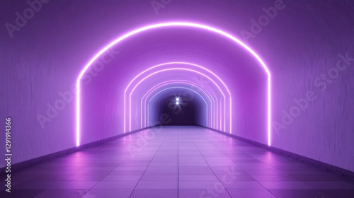 neon lit tunnel