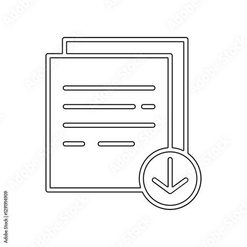 Download file icon in line style