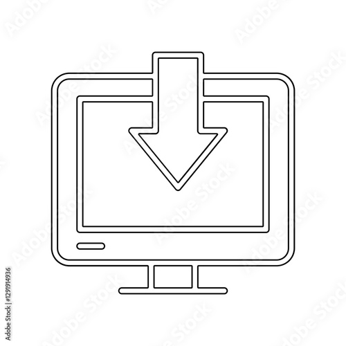 Download, install icon in line style