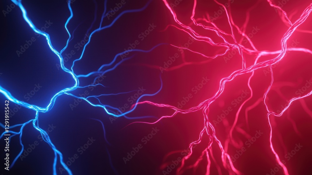 A striking image of blue and red lightning bolts intertwining against a dark background, creating a dynamic and electrifying visual effect. A striking image of blue and red lightning bolts intertwining against a dark background, creating a dynamic and electrifying visual effect.