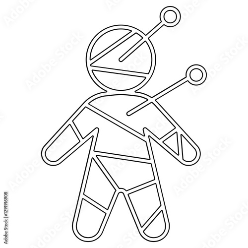Voodoo doll icon in line style