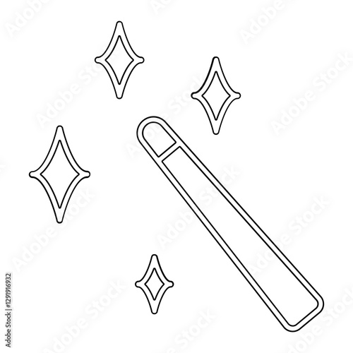 Magic stick icon in line style