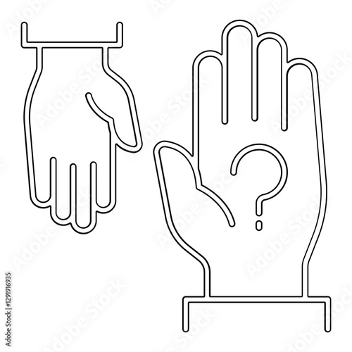 Palmistry icon in line style