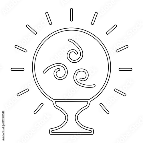 Glass ball icon in line style