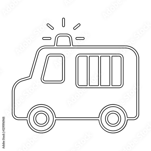 Police wagon icon in line style