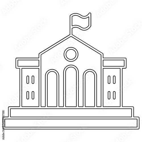 Courthouse icon in line style