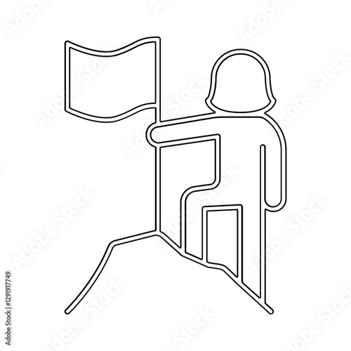 Woman power icon in line style