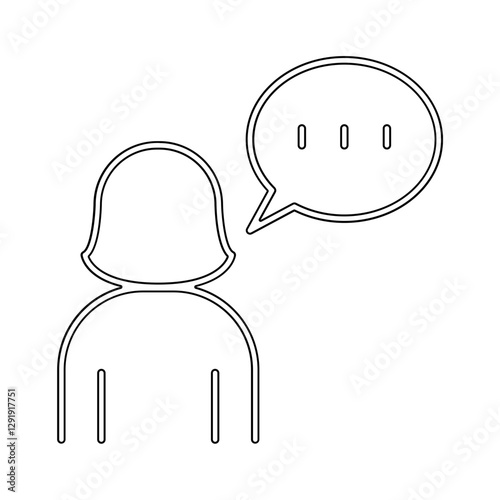 Woman speaking icon in line style