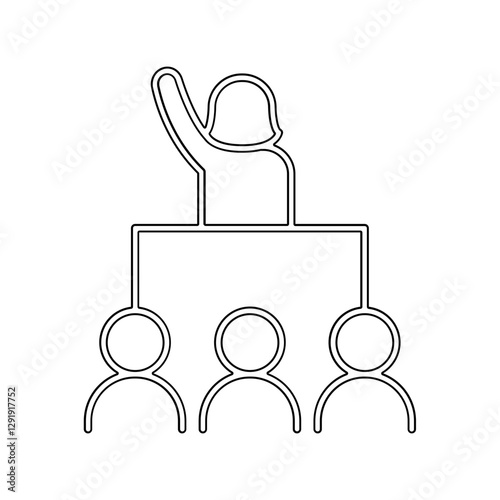 Woman leader icon in line style