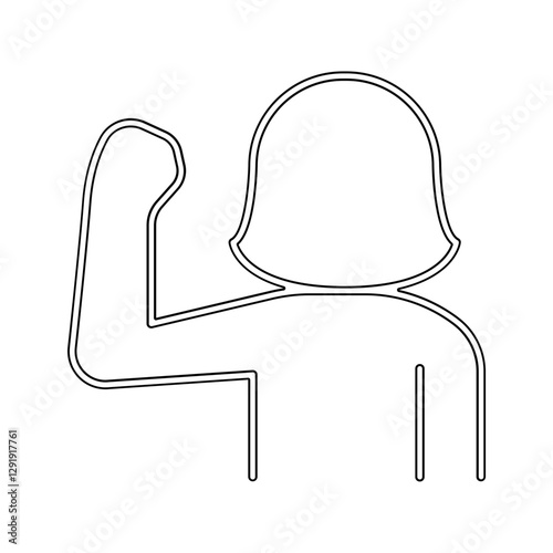Woman power icon in line style