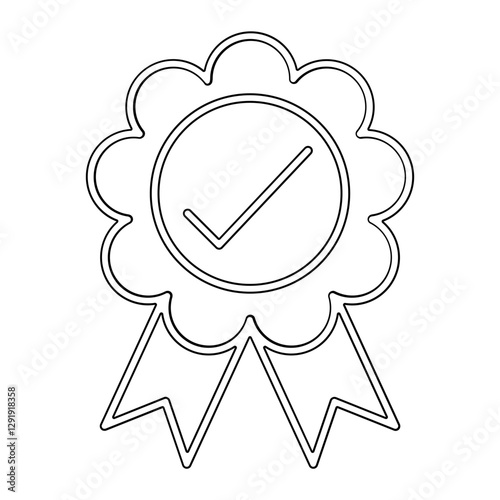 Qualified reward icon in line style