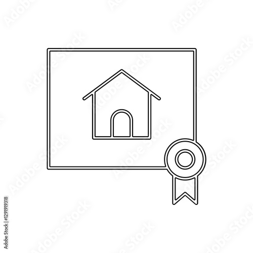 Houes certificate icon in line style