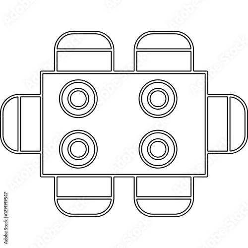 dining table icon in line style