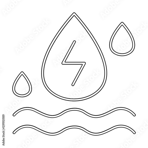 Hydro energy icon in line style
