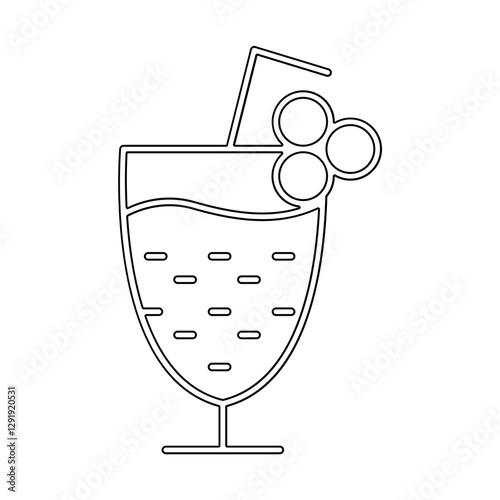 Cherry juice icon in line style