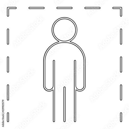 Social distancing icon in line style