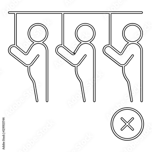 Avoid crowds icon in line style