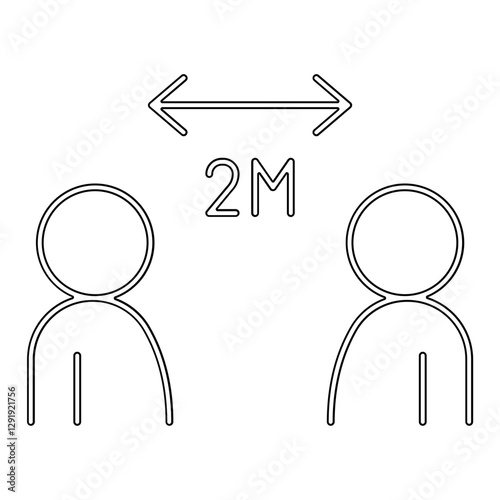 Social distancing icon in line style