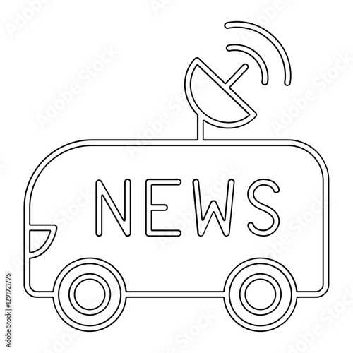 Broadcast van icon in line style