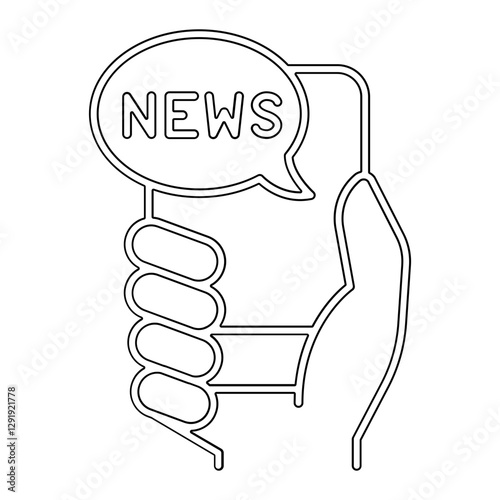 Online news icon in line style