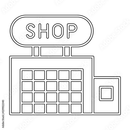 Shopping center icon in line style