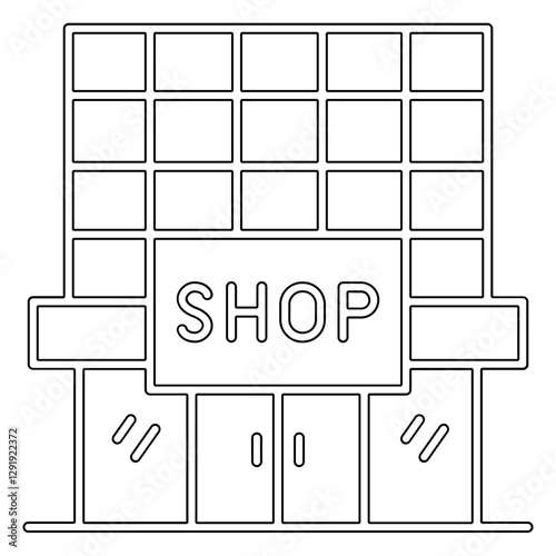 Shopping center icon in line style