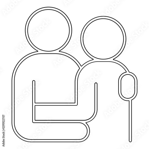 Embrace icon in line style